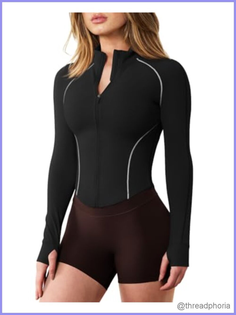 Lightweight Zip Up Track Jacket with Thumb Holes